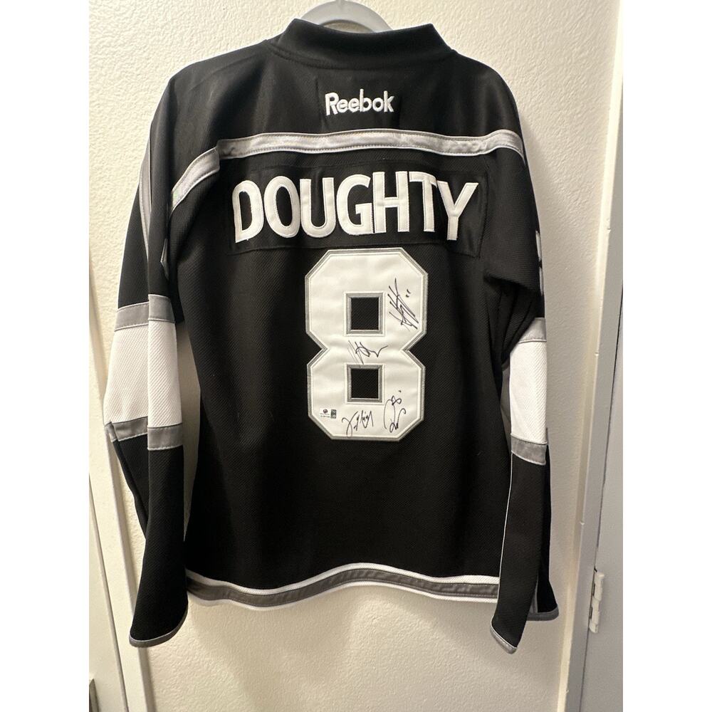 LA Kings Multi-Signed Jersey Reebok Premier Kopitar Doughty Foegele Anderson COA